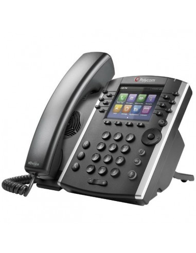 VVX 401, 12-line Desktop Phone with HD Voice. Compatible Partner platforms: 20. POE. Ships without power supply.