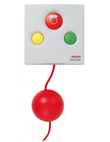 Unité d'appel et d'annulation + buzzer + prise + relais pour télérupteurs 500 mA , 1 bouton rouge avec symbole infirmière + 1 vo