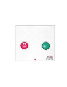 Unité d'appel et d'annulation + prise, 1 bouton rouge avec symbole infirmière + 1 voyant,& 1 bouton vert + voyant