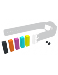 Kit de 4 bagues couleurs + clip de verrouillage pour bracelet médaillon d'appel.