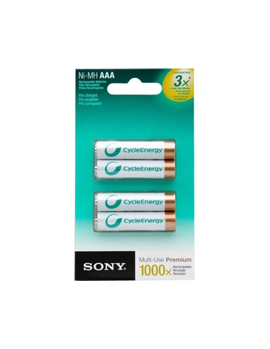 Batterie Sony NHAAAB4KN - Nickel-métal hydrure (NiMH) - 4 - Pour Polyvalente - Batterie rechargeable - AAA - 800 mAh