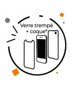 Verre trempé + coque + câble